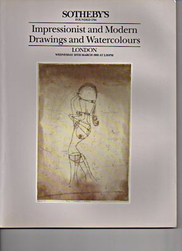 Sothebys March 1988 Impressionist & Modern Drawings & Watercolours Sothebys March 1988 Impressionist & Modern Drawings & Watercolours
