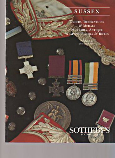 Sothebys 1995 Orders Medals Militaria Antique Weapons Pistols