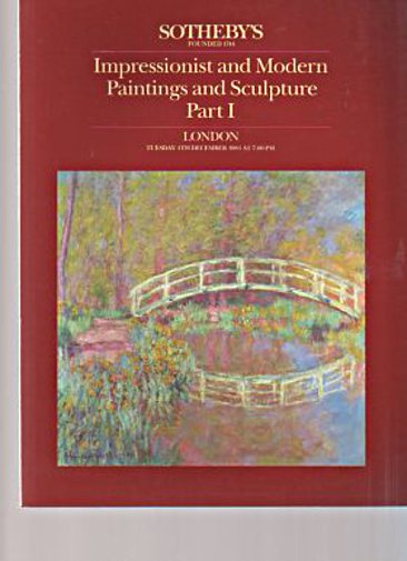 Sothebys December 1984 Impressionist & Modern Paintings, Sculpture Part I
