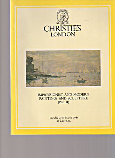 Christies 1984 Impressionist, Modern Paintings, Sculpture Pt II