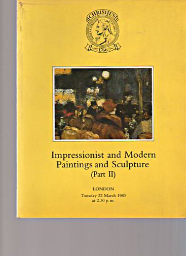 Christies March 1983 Impressionist & Modern Paintings, Sculpture Pt II