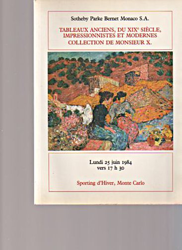 Sothebys 1984 Old Master, Impressionist, 19th C Paintings