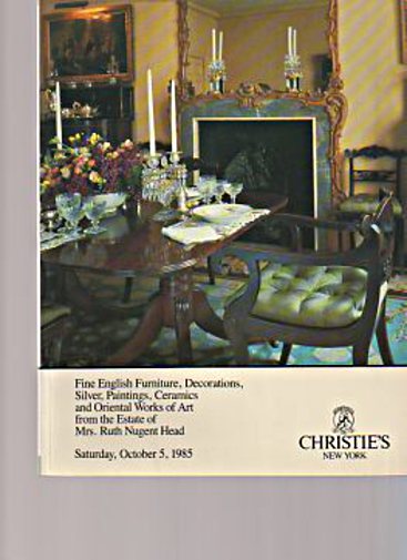 Christies 1985 Head Collection English Furniture, Silver etc - Click Image to Close