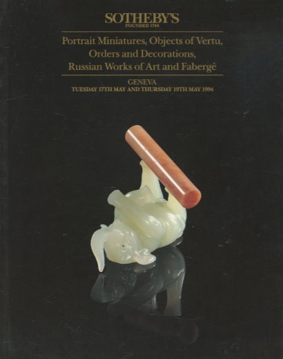 Sothebys 1994 Portrait Miniatures, Russian Works, Faberge