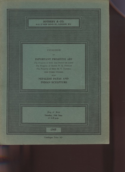 Sothebys 1968 Tribal Art, Nepalese Patas & Indian Sculpture