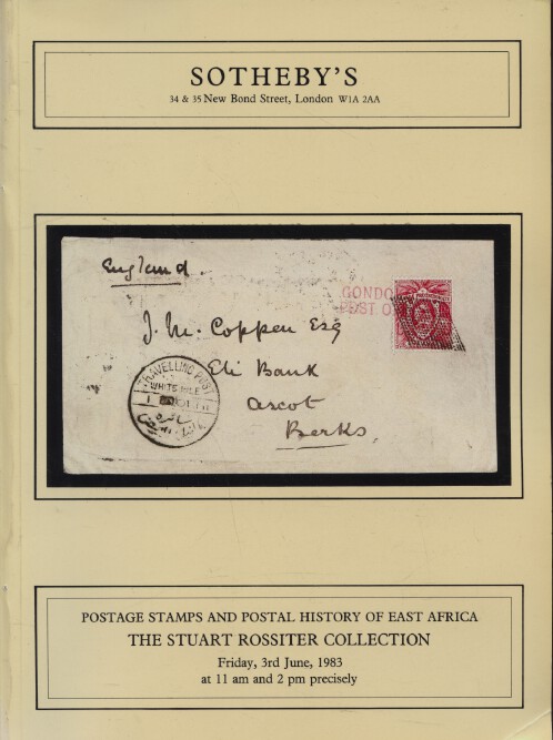Sothebys June 1983 Stuart Rossiter Collection of Postage Stamps of East Africa
