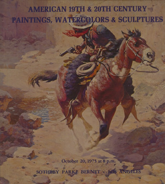 Sothebys Oct 1975 American 19th & 20th C. Paintings, Watercolours & Sculptures