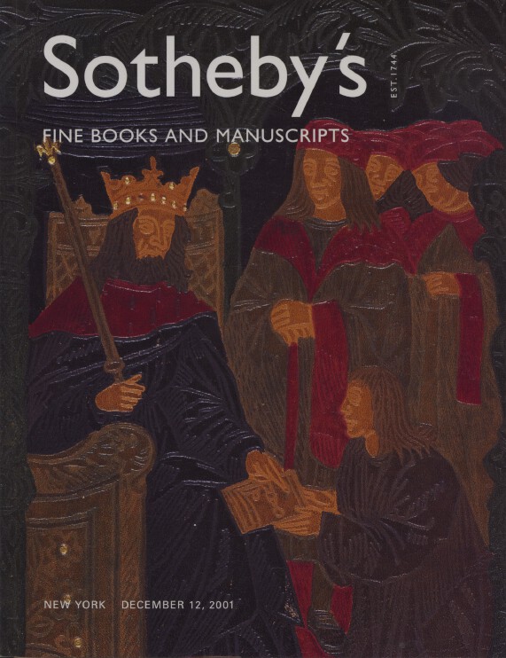 Sothebys Dec 2001 Fine Books & Manuscripts inc Americana & J.D. Salinger Letters