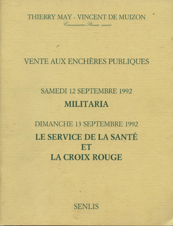 Thierry May-Muizon September 1992 Militaria, The Health Service & The Red Cross