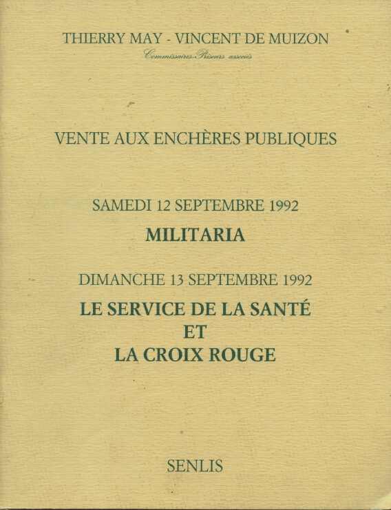 Thierry May-Muizon September 1992 Militaria, The Health Service & The Red Cross