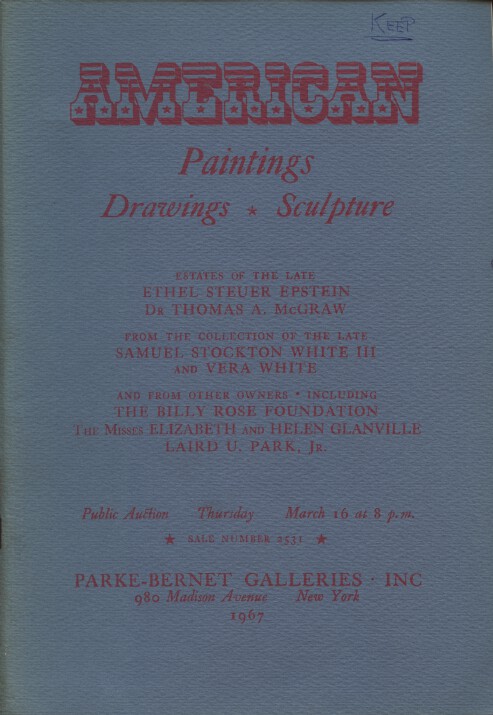Parke-Bernet March 1967 American Paintings, Drawings & Sculpture