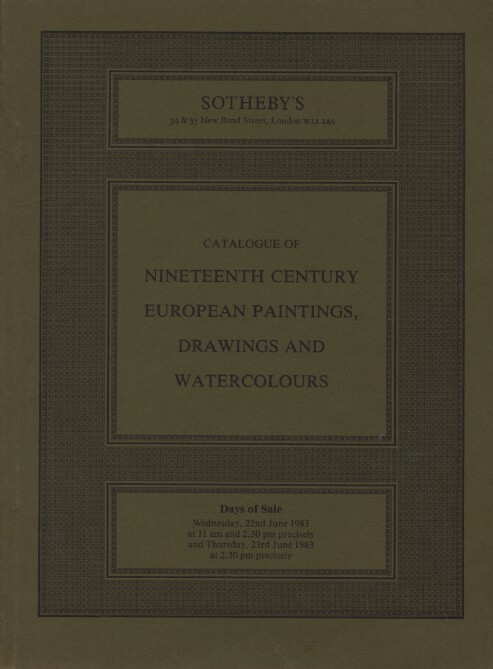 Sothebys June 1983 19th Century European Paintings, Drawings & Watercolours