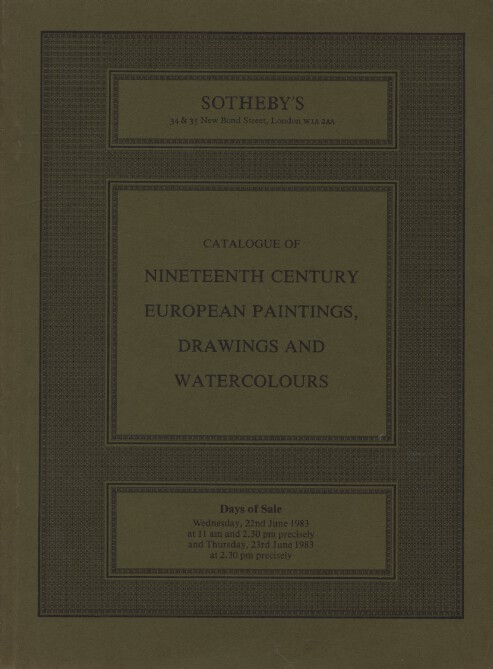 Sothebys June 1983 19th Century European Paintings, Drawings & Watercolours - Click Image to Close