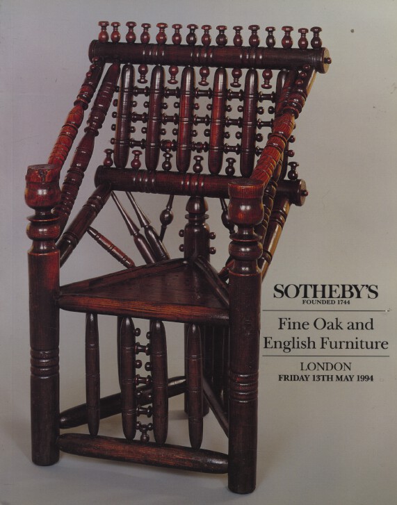 Sothebys May 1994 Fine Oak and English Furniture - Click Image to Close