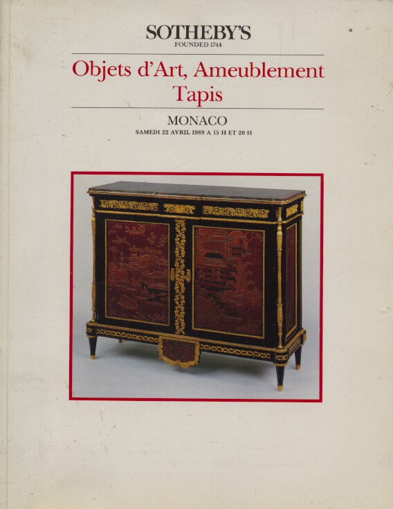 Sothebys April 1989 French Furniture, Works of Art and Carpets