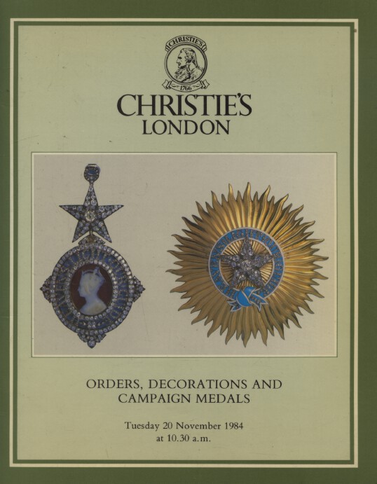 Christies November 1984 Orders, Decorations and Campaign Medals