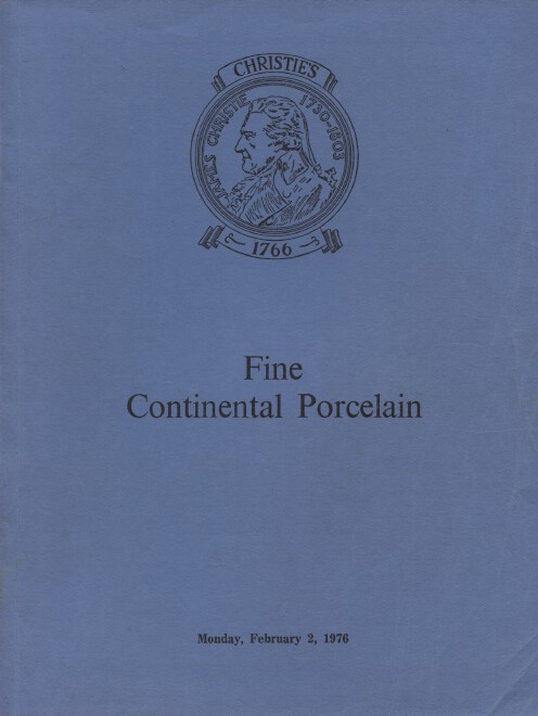 Christies February 1976 Fine Continental Porcelain