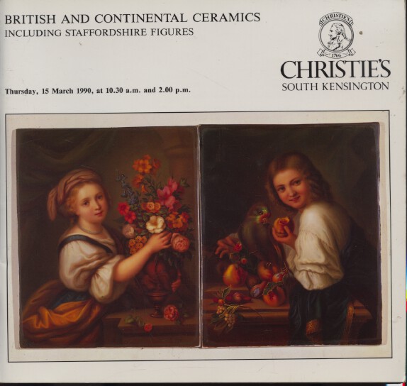 Christies March 1990 British & Continental Ceramics inc. Staffordshire Figures