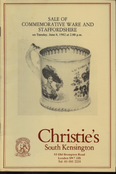 Christies June 1982 Commemorative Ware and Staffordshire