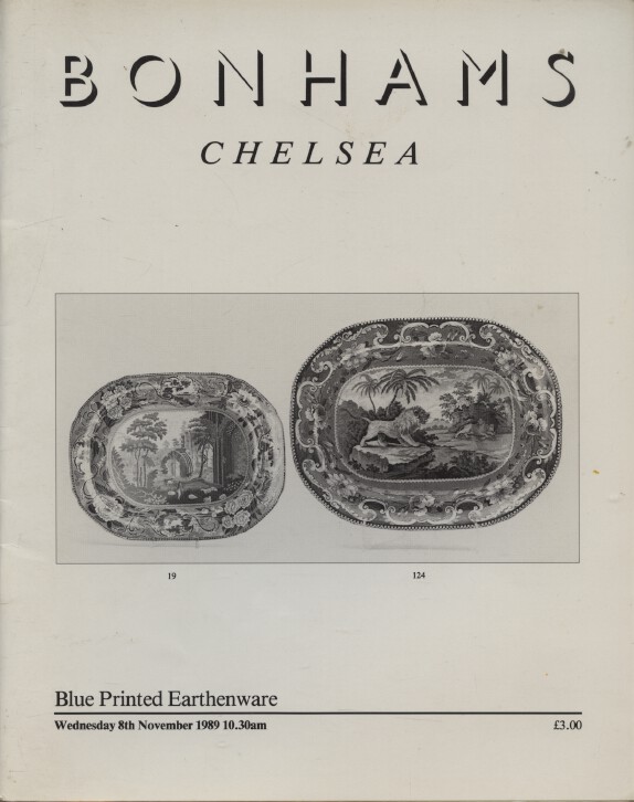 Bonhams November 1989 Blue Printed Earthenware