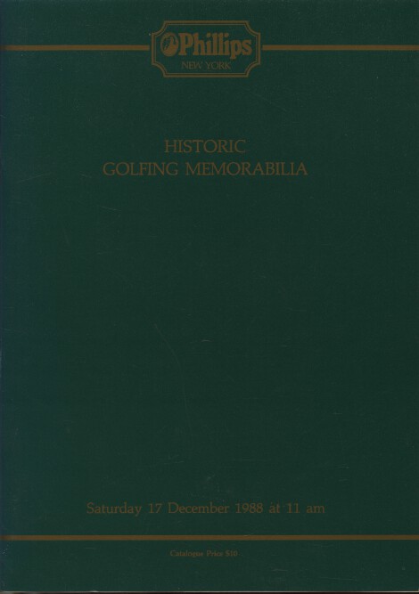 Phillips December 1988 Historic Golfing Memorabilia