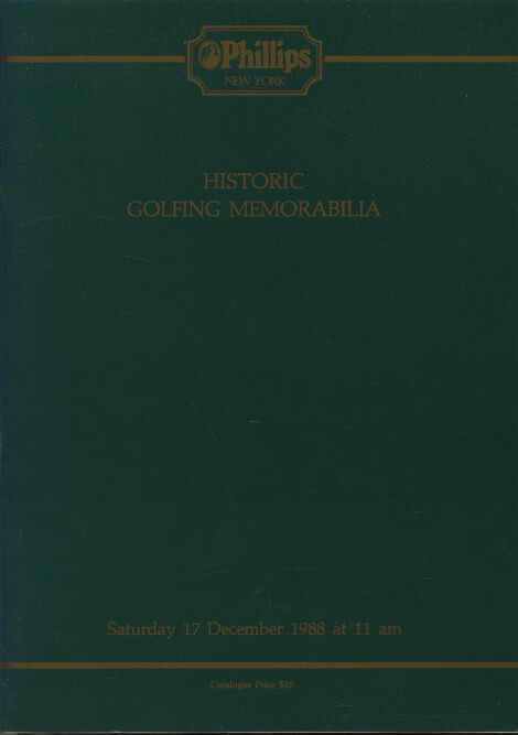 Phillips December 1988 Historic Golfing Memorabilia