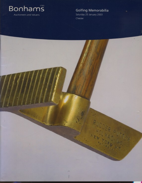 Bonhams January 2003 Golfing Memorabilia