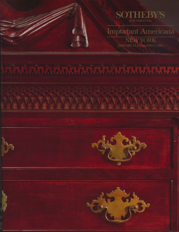 Sothebys Jan 1990 Important Americana inc. Furniture, Folk Art, Chinese Export