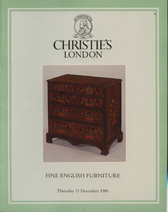 Christies December 1986 Fine English Furniture