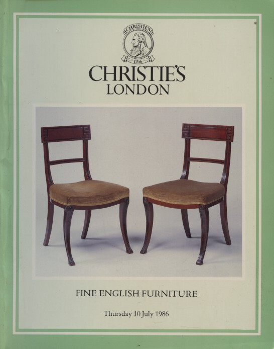 Christies July 1986 Fine English Furniture