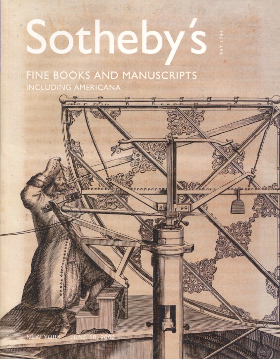 Sothebys June 2002 Fine Books and Manusripts including Americana