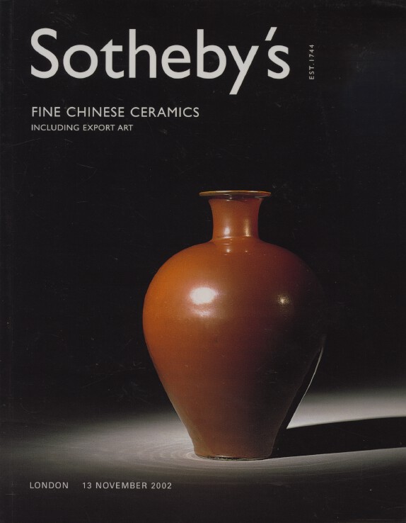 Sothebys November 2002 Fine Chinese Ceramics inc. Export Art