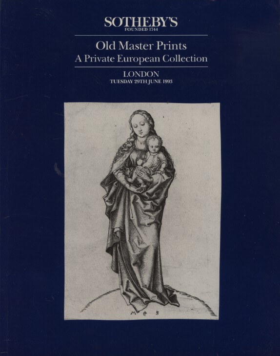 Sothebys June 1993 Old Master Prints - A Private European Collection