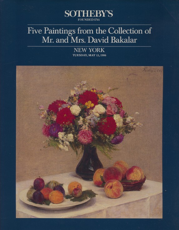 Sothebys May 1986 Five Paintings from the Collection of Mr & Mrs David Bakalar