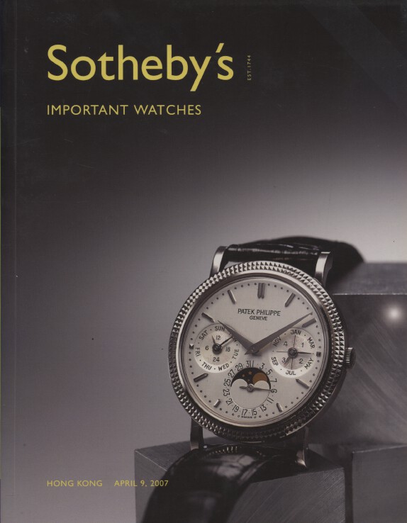 Sothebys April 2007 Important Watches