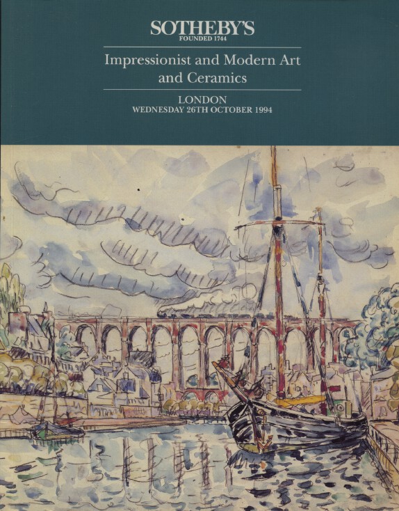 Sothebys October 1994 Impressionist & Modern Art and Ceramics