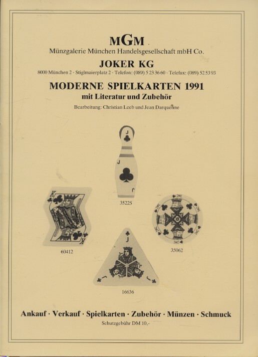 MGM Joker 1991 Modern Playing Cards with Books and Accessories