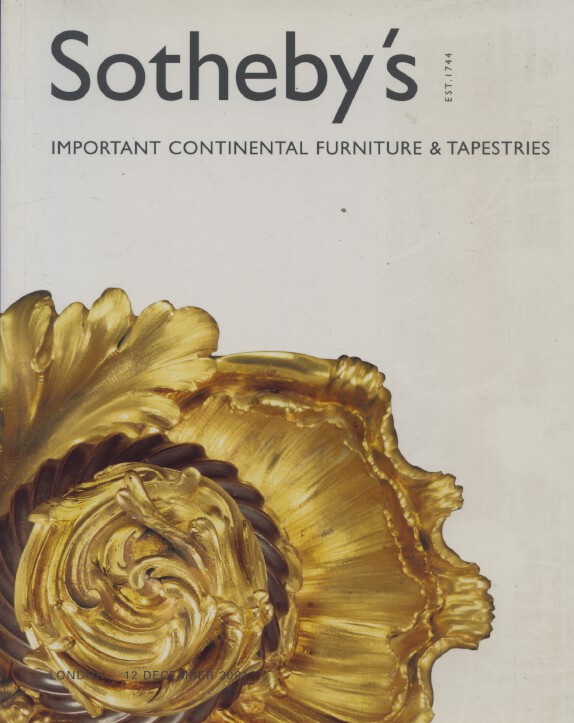 Sothebys December 2001 Important Continental Furniture & Tapestries