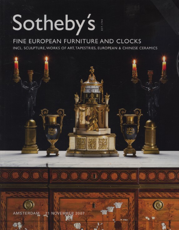 Sothebys November 2007 Fine European Furniture & Clocks inc. Sculpture etc.