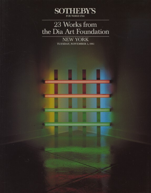 Sothebys November 1985 23 Works from the Dia Art Foundation