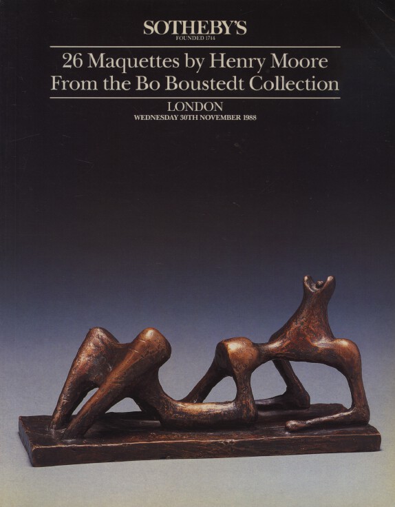 Sothebys November 1988 26 Maquettes by Henry Moore from Bo Boustedt Collection