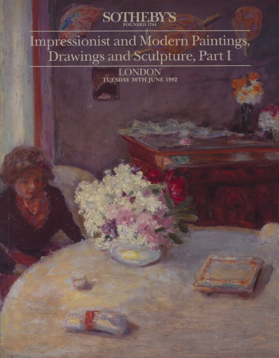 Sothebys June 1992 Impressionist & Modern Paintings, Drawings & Sculpture Part I