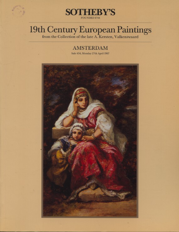 Sothebys April 1987 19th Century European Paintings A. Kersten Collection (Digit - Click Image to Close