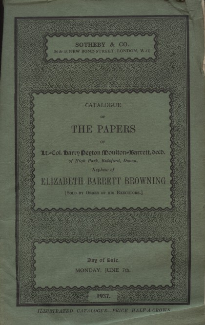 Sothebys June 1937 The Papers of Lt. Col. Harry Peyton Moulton (Digital only)