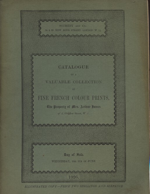 Sothebys June 1926 Valuable Collection of Fine French Colour (Digital only)