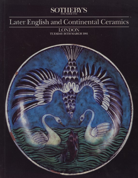Sothebys March 1991 Later English and Continental Ceramics - Click Image to Close
