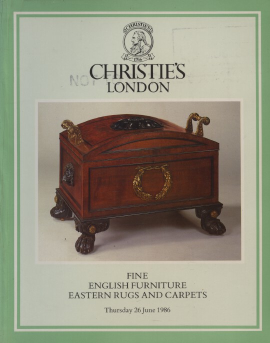 Christies June 1986 Fine English Furniture, Eastern Rugs and Carpets