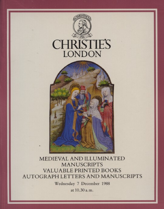 Christies Dec 1988 Medieval & Illuminated Manuscripts, Printed Books, Letters