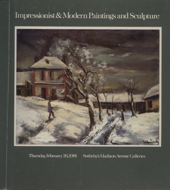 Sothebys February 1981 Impressionist & Modern Paintings & Sculpture - Click Image to Close