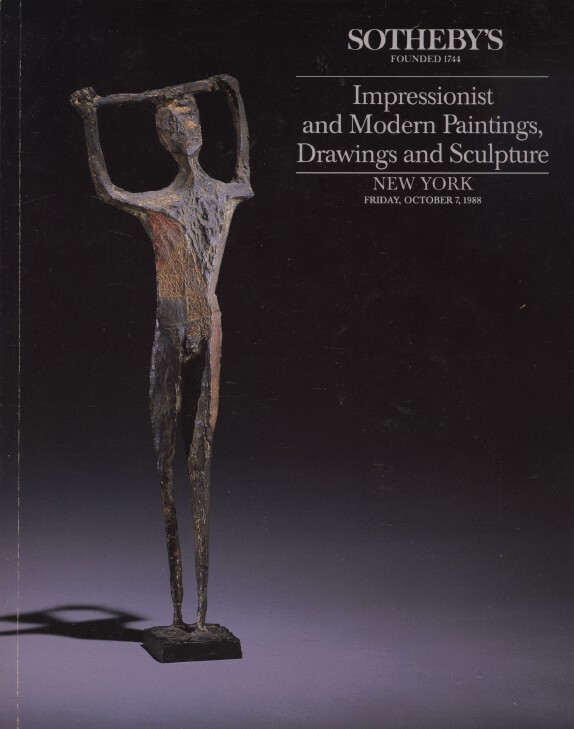 Sothebys October 1988 Impressionist & Modern Paintings Drawings & Sculpture
